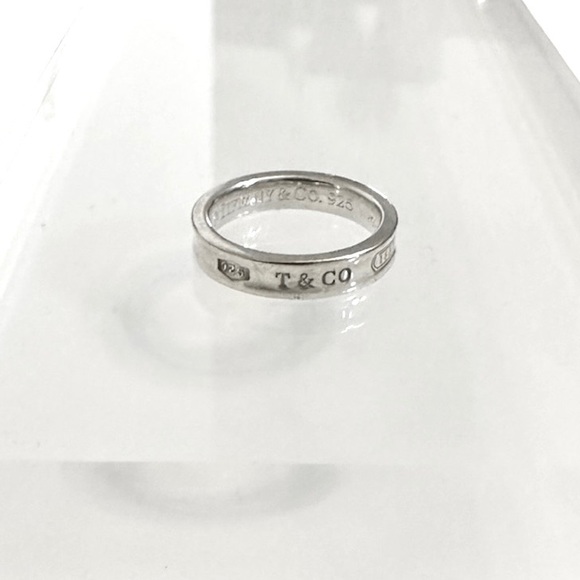 ๐ TIFFANY&CO. 1837 Silver 925 Thin Band Ring sz: 49 - Picture 3 of 12